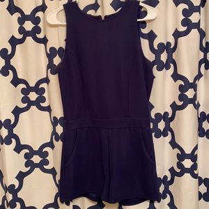 Navy romper with pockets